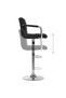 Livo 3 Piece Adjustable Square Mdf Wood Bar Table Set With 2 Box Style Bar Chairs With Arms, Black - 4