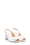 Tugerdi White Genuine Leather Belted White Thick Sole Quality Heeled Women's Shoes Tg092152612