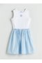 Lcw Kids White Crew Neck Girls' Dress