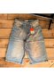 Unisex Vintage Washed Retro Pattern Baggy Jean Capri Bermuda