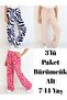 Girl's Wrinkled Fabric Wide Leg Comfortable Model Single Bottom (Pack of 3)