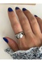 Silver Color Drop Stone Ring