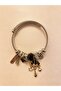 Model Black Sea Shell And Heart Charm Steel Bracelet Silver Color - 2
