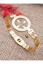 Evil Eye Beaded Quarter Quarter Inserted Barley Model Steel Clamp Bracelet - 2