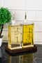2-Piece Luxury 500ml Oil Pot with Wooden Stand Gold Cover Glass Oil Pot Sunflower Oil Olive Oil Sauce Bowl Vinegar Bowl - 7