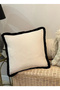 Black Piping Linen Throw Pillow Linen Throw Pillow Cover Bohemian Throw Pillow Cover Linen Pillow