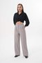 Women's Back Pocket Pleated High Waist Fabric Palazzo Pants - 4