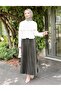 Women's Hijab Leather Look Pleated Skirt - 3