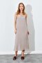 Women's Mink Rope Strap Wrinkled Long Dress - 2