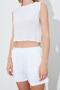 Women's Ecru Sleeveless Blouse and Shorts Set - 7