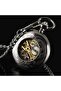 Mechanical Chain Pocket Watch Transparent Design Retro Style Wind-Up Collectible Watch with Shackle - 6
