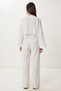 Linen Blouse Pants Set with Tie Detail Ecru Lbv0068 - 8