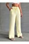 Women's Yellow Muslin Palazzo Pants - 4