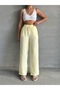 Women's Yellow Muslin Palazzo Pants - 6