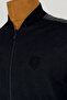 Men's Lion Printed Black Tracksuit Set Breathable Summer Fabric Straight Leg with Zipper Pocket - 2