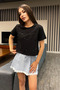 Women's Ribbon Detailed Crew Neck T-Shirt - 6