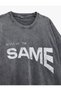 Crew Neck Washed Short Sleeve Tok Fabric Cotton Printed T-Shirt - 5