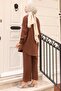 Pearl Detailed Suit Brown 19259 - 4