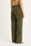 Women's Khaki Waist Tied Thin Linen Summer Loose Trousers 3236 60281079 - 6