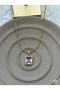 Steel Chain Purple Stone Rectangular Necklace - Women's Jewelry - 3