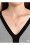 Steel Chain Purple Stone Rectangular Necklace - Women's Jewelry - 2