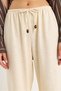 Women's Beige Waist Tied Thin Linen Summer Loose Pants 3236 60281079 - 5