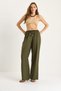 Women's Khaki Waist Tied Thin Linen Summer Loose Trousers 3236 60281079 - 3