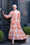 Women's Tree Patterned Dress Orange - 2
