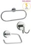 Stainless Brass Aegean Set of 3 - Ring Towel Holder-Toilet Paper Holder