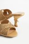 Women's Genuine Leather Heeled Slippers Camel - 3