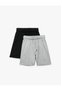 Cotton Tie Waist 2-Piece Basic Shorts Set