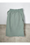 Linen Mint Green Elastic Waist Lace up Plus Size Bermuda Shorts - 6