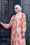Women's Tree Patterned Dress Orange - 5