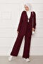 Tie-Front Kimono Set Burgundy