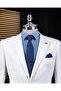 Italian Style Slim Fit Mono Collar Men's Single Jacket Ecru T14303 - 2