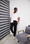 Men's Slim Fit Jogger Pants Double Leg High Quality Line Pattern Fabric Lycra - 3