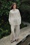 100% Linen Plain Stone Trousers - 4
