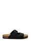 Mendy Lth Fx Buckled Side Written Suvet Nubuck Slippers