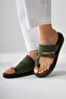Enisa Khaki Flip Flops Women's Slippers - 6