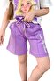 Girl's Daisy and the Beauty Text Printed Combed Cotton T-Shirt Lilac Shorts Set - 6