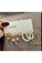 Elevate Your Elegance with the Exquisite Pearl Detailed Set of 5 Earrings