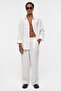 Basic Oversize Long Sleeve Modal Blended Shirt Ecru - 2
