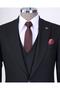 Italian Style Slim Fit Jacket Vest Pants Suit Black T13503 - 2