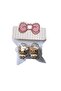 2 Pieces of Latched Hair Clips with Caramel Color Teddy Bear - 3