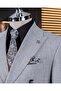 Italian Style Double Breasted Jacket Pants Suit Anthracite T14024 - 6