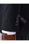 Italian Style Slim Fit Jacket Vest Pants Suit Black T13503 - 6