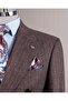 Italian Style Double Breasted Jacket Pants Suit Brown T14092 - 4