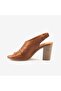 Women's Genuine Leather Eva Sole 12cm Tan Heeled Sandals 10834 - 2