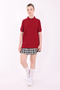Unisex Adult Polo Neck School T-Shirt Basic Short Sleeve School T-Shirt 100% Cotton S-2Xl Burgundy
