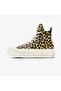 Chuck 70 Leopard Print De Luxe Squared Unisex Black Platform Leather Sneaker - 4